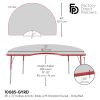 48" x 72" Kidney Activity Table with Adjustable Swivel Glide Legs - Gray/Red