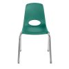 16" Black Stack Chair with Swivel Glides, 6-Pack - Green