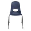 16" Stack Chair with Swivel Glides, 6-Pack - Navy