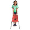 16" Black Stack Chair with Swivel Glides, 6-Pack - Red