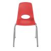 16" Black Stack Chair with Swivel Glides, 6-Pack - Red