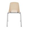 16" Stack Chair with Swivel Glides, 6-Pack - Sand