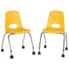18" Mobile Chair with Casters, 2-Pack - Yellow