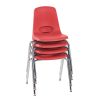 18" Stack Chair with Swivel Glides, 4-Pack - Red