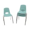 18" Stack Chair with Swivel Glides, 4-Pack-Seafoam