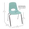 18" Stack Chair with Swivel Glides, 4-Pack-Seafoam
