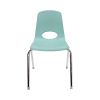 18" Stack Chair with Swivel Glides, 4-Pack-Seafoam