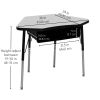 Petal Desk and 16" Stack Chair Set - Grey/Black (2-Pack/4-Piece)