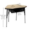 Petal Desk and 16" Stack Chair Set - Maple/Black (2-Pack/4-Piece)