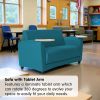 Pro Series Upholstered Common Area Sofa with Tablet - Teal