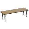 24" x 72" Rectangle T-Molding Activity Table with Adjustable Chunky Legs - Pasadena Oak/Black