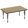 30" x 48" Rectangle T-Molding Activity Table with Adjustable Chunky Legs - Pasadena Oak/Black