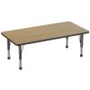 30" x 60" Rectangle T-Molding Activity Table with Adjustable Chunky Legs - Pasadena Oak/Black
