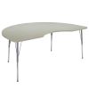 48" x 72" Kidney La Madera Activity Table with Standard Legs - Sanddrift/Silver