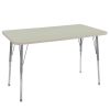 24" x 48" Rectangle La Madera Activity Table with Standard Legs - Sanddrift/Silver