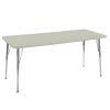 30" x 72" Rectangle La Madera Activity Table with Standard Legs - Sanddrift/Silver