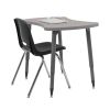 Adapte 25" x 37" Bowtie Thermofused Activity Table with Adjustable Tapered Legs -Gray/North Sea