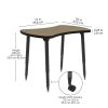 Adapte 25" x 37" Bowtie Thermofused Activity Table with Adjustable Tapered Legs - Pasadena Oak/Black