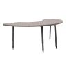 Adapte 36" x 72" Half Moon Thermofused Activity Table with Adjustable Tapered Legs - Gray/North Sea