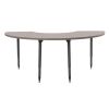Adapte 36" x 72" Half Moon Thermofused Activity Table with Adjustable Tapered Legs - Gray/North Sea
