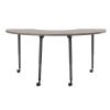 Adapte 36" x 72" Half Moon Thermofused Activity Table with Adjustable Tapered Legs - Gray/North Sea