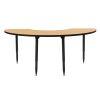Adapte 36" x 72" Half Moon Thermofused Activity Table with Adjustable Tapered Legs - Maple/Black