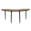 Adapte 36" x 72" Half Moon Thermofused Activity Table with Adjustable Tapered Legs - Pasadena Oak/Black
