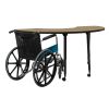 Adapte 36" x 72" Half Moon Thermofused Activity Table with Adjustable Tapered Legs - Pasadena Oak/Black