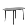 Adapte 30" x 60" Oval Thermofused Activity Table with Adjustable Tapered Legs - Gray/North Sea