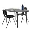 Adapte 30" x 60" Oval Thermofused Activity Table with Adjustable Tapered Legs - Gray/North Sea