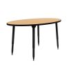 Adapte 30" x 60" Oval Thermofused Activity Table with Adjustable Tapered Legs - Maple/Black