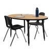 Adapte 30" x 60" Oval Thermofused Activity Table with Adjustable Tapered Legs - Maple/Black