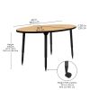 Adapte 30" x 60" Oval Thermofused Activity Table with Adjustable Tapered Legs - Maple/Black