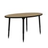 Adapte 30" x 60" Oval Thermofused Activity Table with Adjustable Tapered Legs - Pasadena Oak/Black