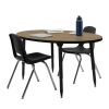 Adapte 30" x 60" Oval Thermofused Activity Table with Adjustable Tapered Legs - Pasadena Oak/Black