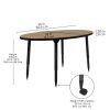 Adapte 30" x 60" Oval Thermofused Activity Table with Adjustable Tapered Legs - Pasadena Oak/Black