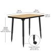 Adapte 24" x 36" Rectangle Thermofused Activity Table with Adjustable Tapered Legs - Maple/Black