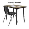 Adapte 24" x 36" Rectangle Thermofused Activity Table with Adjustable Tapered Legs - Pasadena Oak/Black