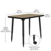 Adapte 24" x 36" Rectangle Thermofused Activity Table with Adjustable Tapered Legs - Pasadena Oak/Black