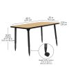 Adapte 30" x 48" Rectangle Thermofused Activity Table with Adjustable Tapered Legs - Maple/Black