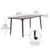 Adapte 30" x 60" Rectangle Thermofused Activity Table with Adjustable Tapered Legs - Gray/North Sea