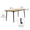 Adapte 30" x 60" Rectangle Thermofused Activity Table with Adjustable Tapered Legs - Maple/Black