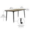 Adapte 30" x 60" Rectangle Thermofused Activity Table with Adjustable Tapered Legs - Pasadena Oak/Black