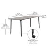 Adapte 30" x 72" Rectangle Activity Table with Adjustable Tapered Legs - Gray/North Sea