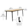 Adapte 30" x 72" Rectangle Activity Table with Adjustable Tapered Legs - Maple/Black