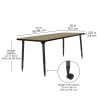 Adapte 30" x 72" Rectangle Activity Table with Adjustable Tapered Legs - Pasadena Oak/Black