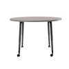 Adapte 48" Round Thermofused Activity Table with Adjustable Tapered Legs - Gray/North Sea
