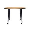 Adapte 48" Round Thermofused Activity Table with Adjustable Tapered Legs - Maple/Black