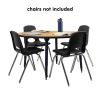 Adapte 48" Round Thermofused Activity Table with Adjustable Tapered Legs - Maple/Black
