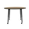 Adapte 48" Round Thermofused Activity Table with Adjustable Tapered Legs - Pasadena Oak/Black